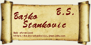 Bajko Stanković vizit kartica
